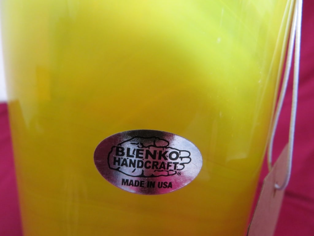 Handcrafted Blenko Mustard Globe - 3