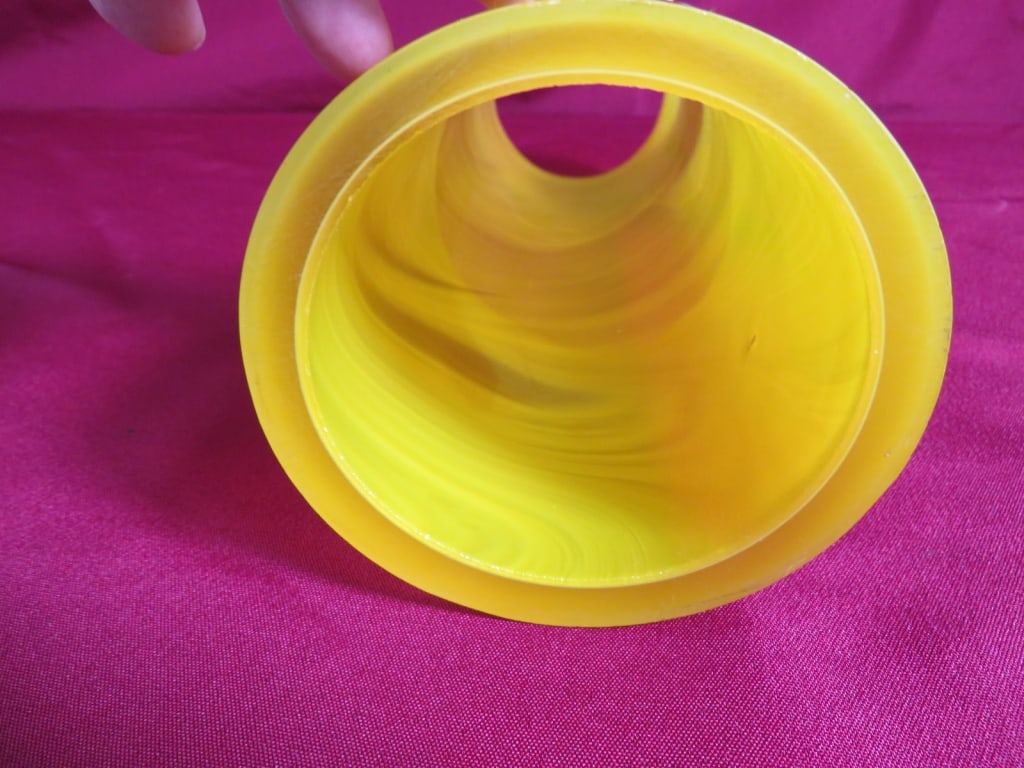 Handcrafted Blenko Mustard Globe - 4