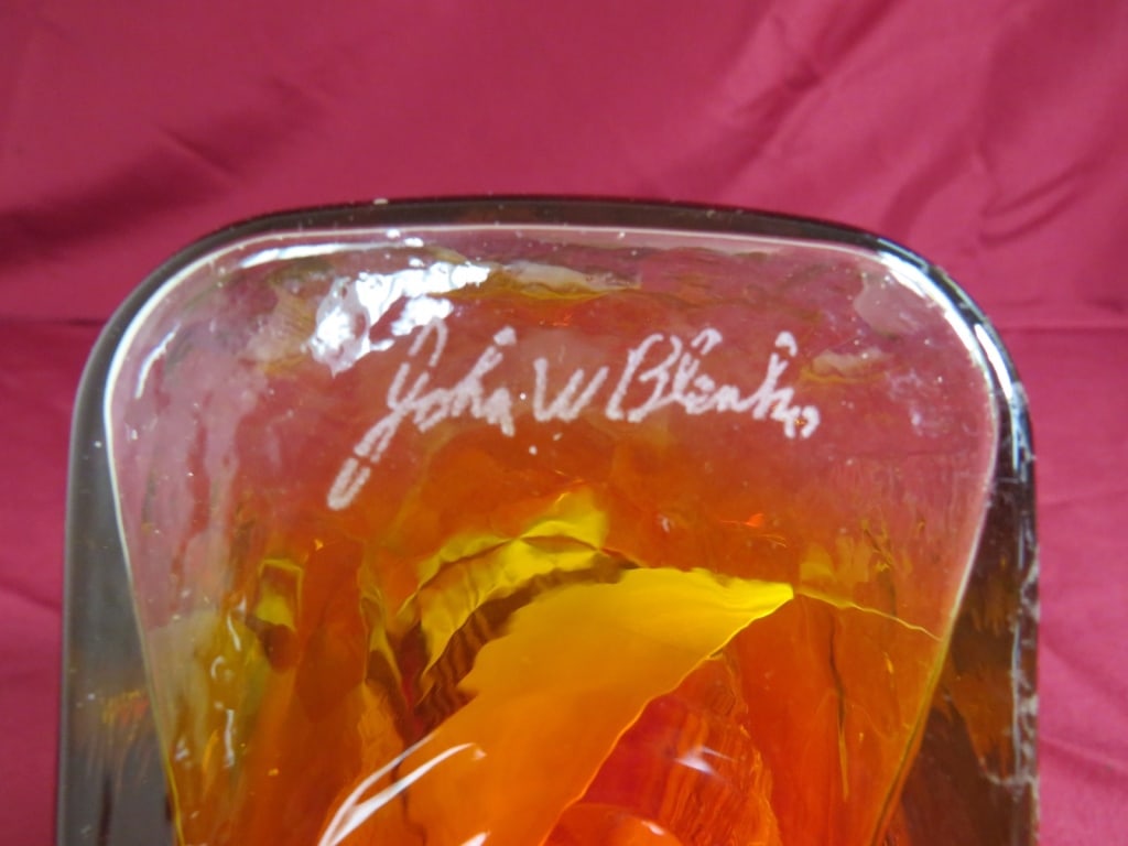 Handcrafted Blenko Amberina Decanter - 4