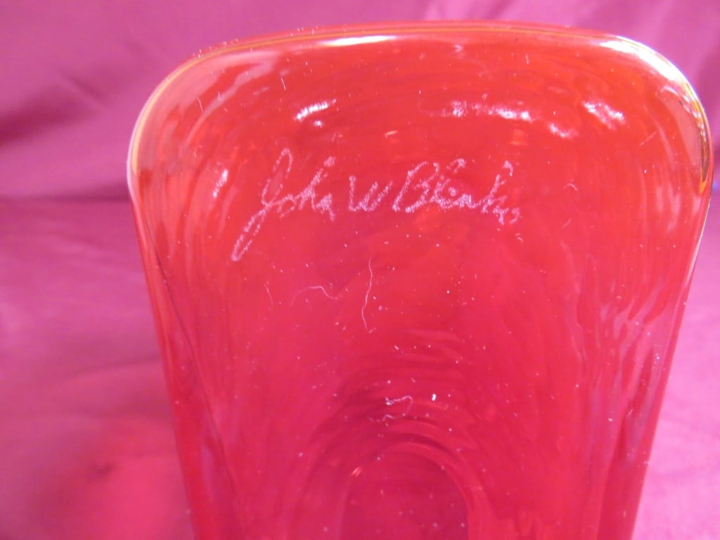 Handcrafted Blenko Ruby Red Decanter - 3