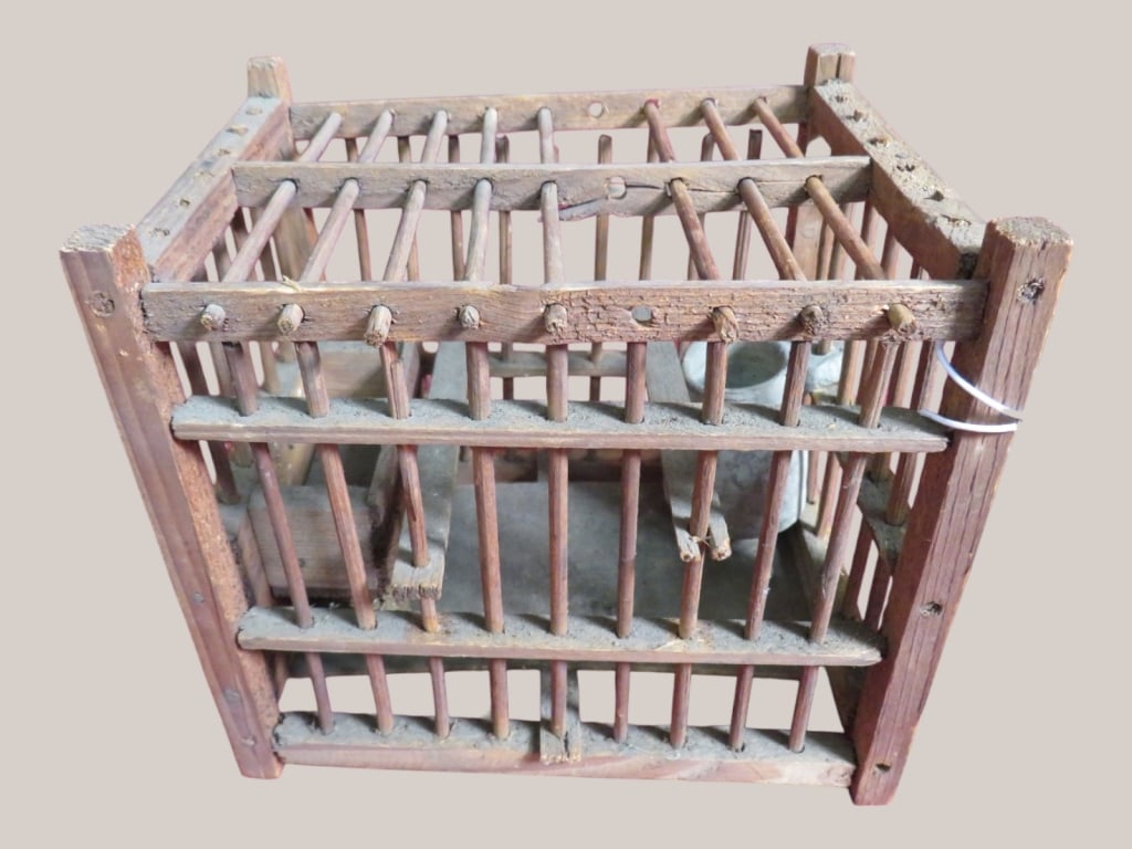 Miner's Canary Cage: Good condition Wood 6 x 7 x 5