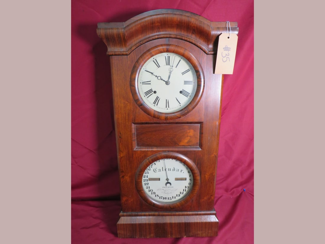 Seth ThomasWalnut Calendar Weighted Shelf Clock - 2