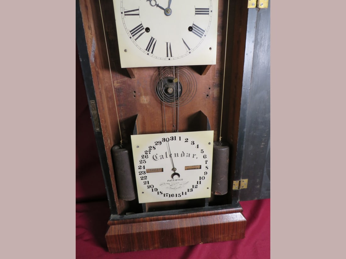 Seth ThomasWalnut Calendar Weighted Shelf Clock - 7
