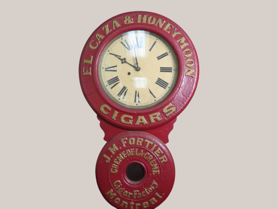 El Caza & Honeymoon Cigars Wooden Case Clock (1 of 5)