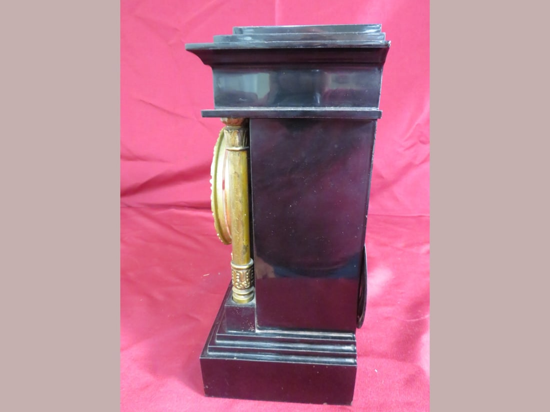 Faux Marble Ansonia Mantle Clock - 6