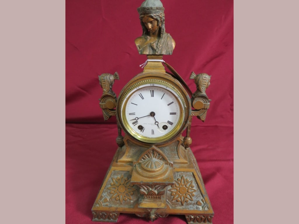 Seth Thomas Cast Metal Mantle Clock - 2