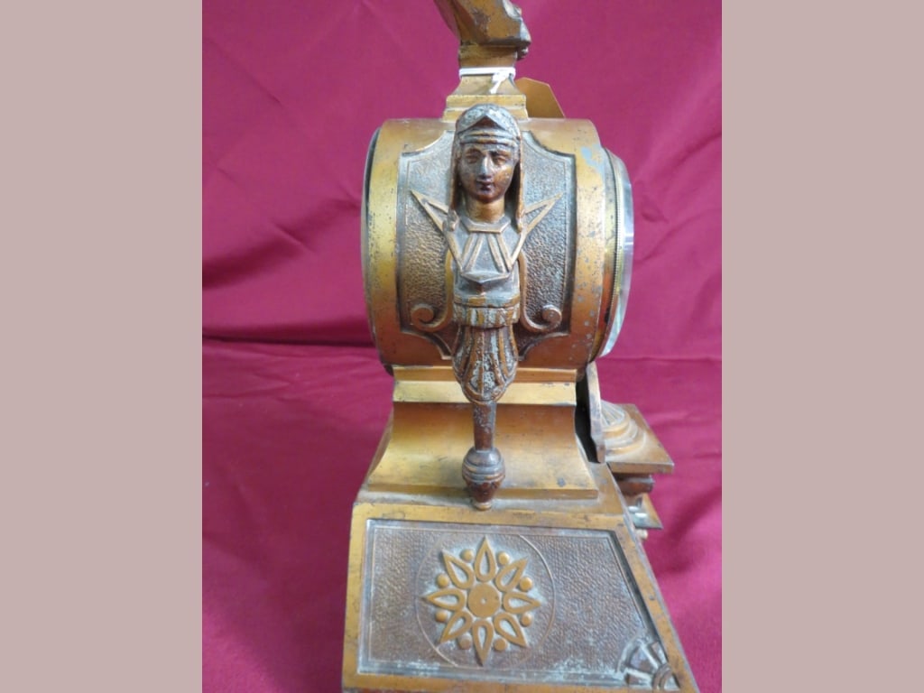 Seth Thomas Cast Metal Mantle Clock - 8