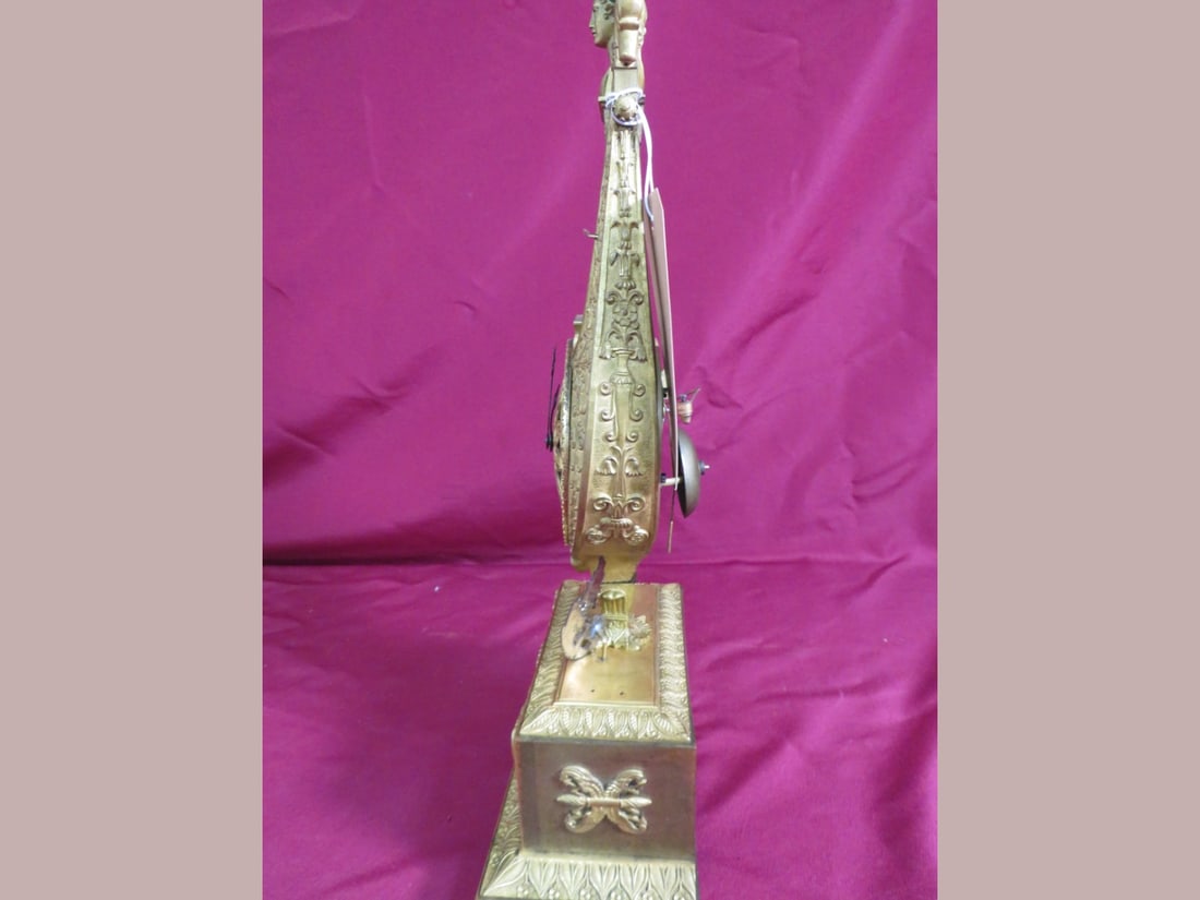 French style Guilded Harp Clock - 6