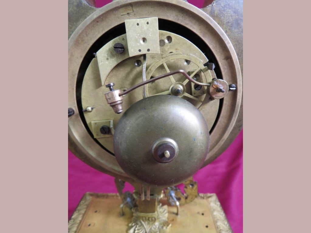 French style Guilded Harp Clock - 7
