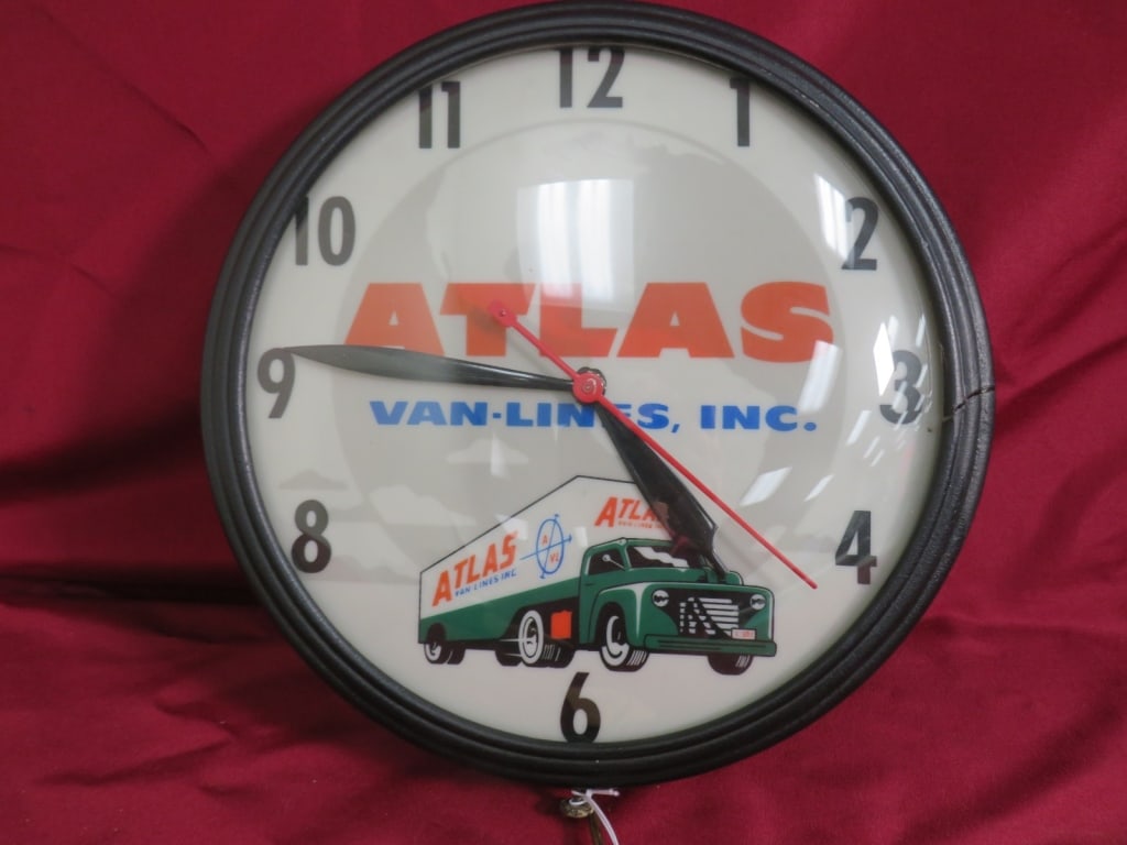 Atlas Van Lines Advertising Clock - 2