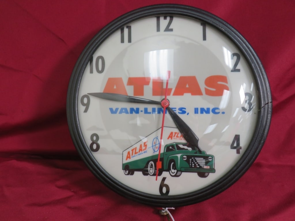Atlas Van Lines Advertising Clock - 3