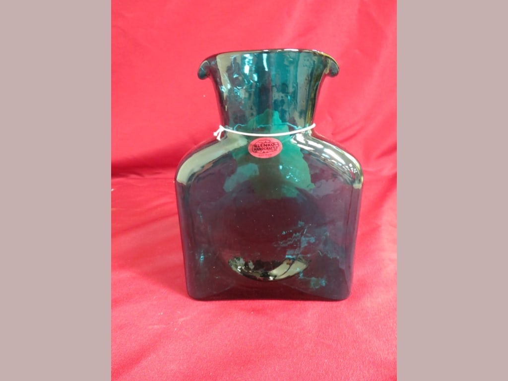 Handcrafted Blenko Teal Decanter - 2