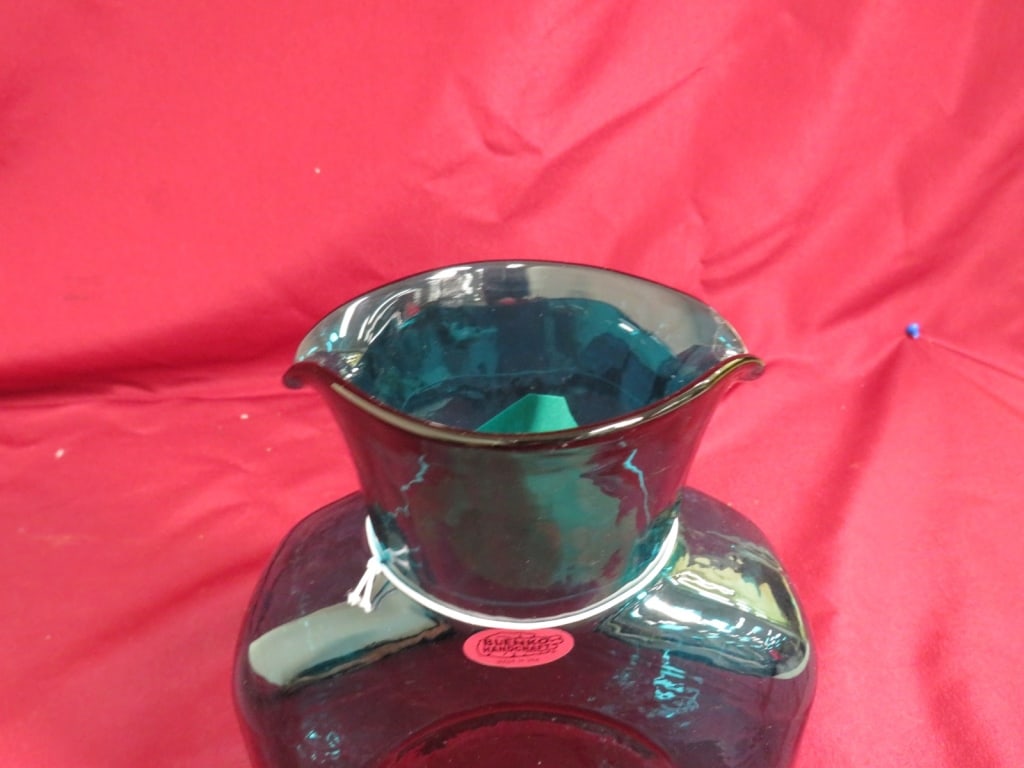 Handcrafted Blenko Teal Decanter - 3