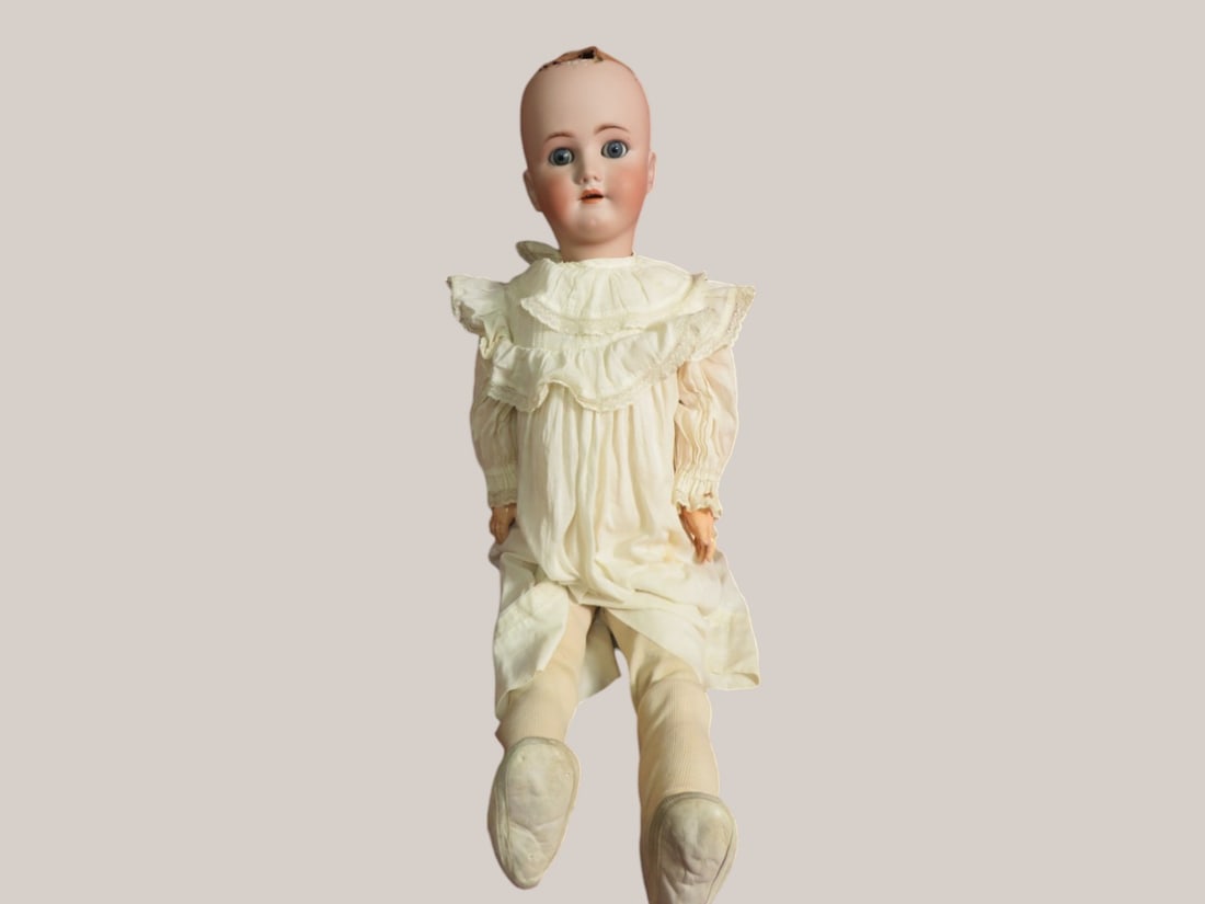 29" Simon & Halbig German Procelain Head Doll: w/ Jointed Composite Arms/Legs/Rocker eyes