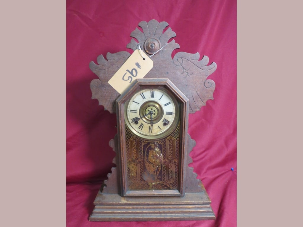 Ingraham Oak Shelf Clock - Dahlia - 2