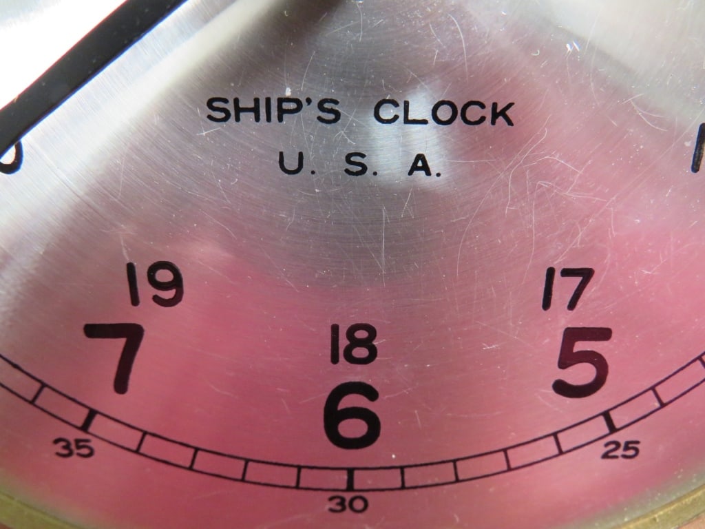 Brass Cased Bell Ship's Clock - 4