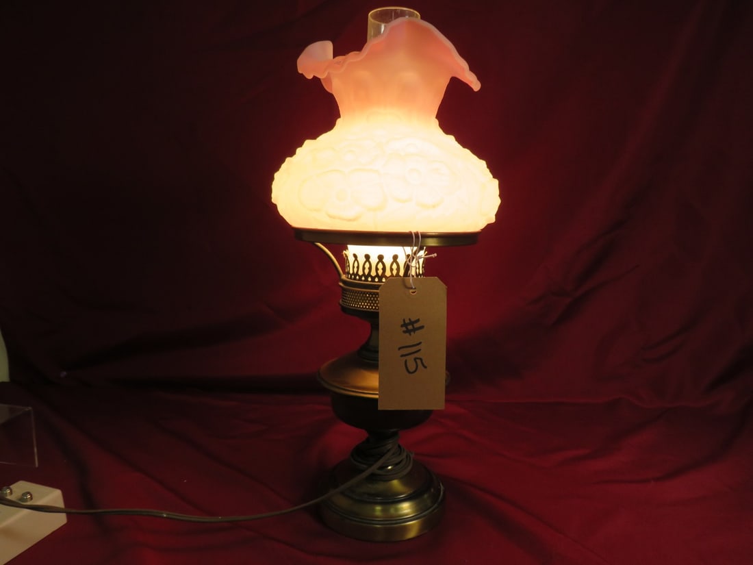 Fenton Pink Satin Lamp - 2