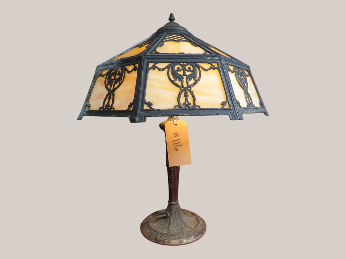 Miller Slag Glass Table Lamp (1 of 8)
