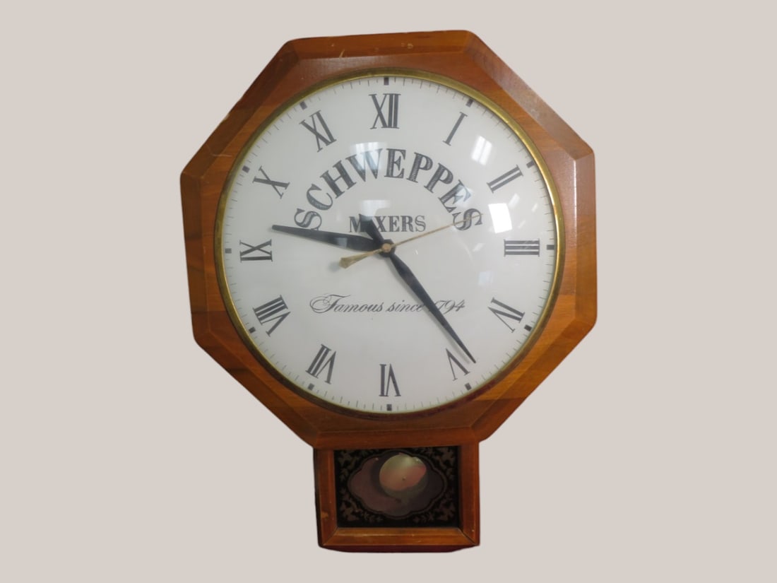 Schweppes Mixers Advertisement Clock: Working Famous since 1794 20 x 15 x 3