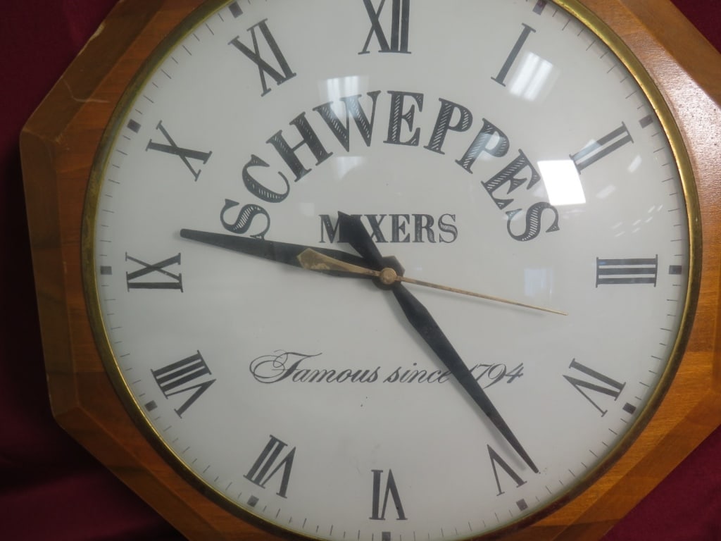 Schweppes Mixers Advertisement Clock - 3