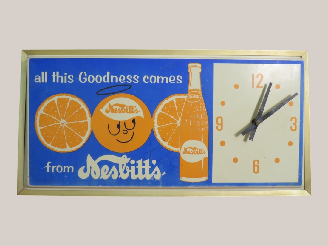 Nesbitt's Soda Advertisement Clock: As Found condition