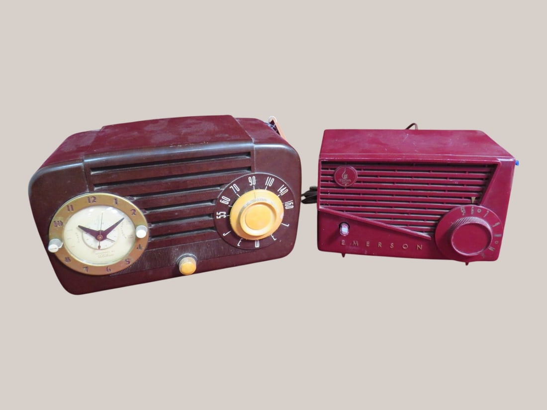 2 pcs- Telechron Jewel-movement Clock Radio and Emerson Radio: A great addition to anyone's collection!