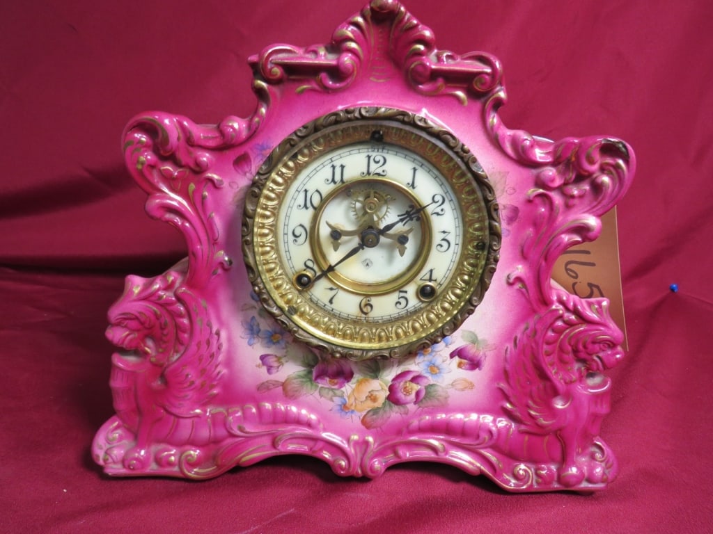 Ansonia Porcelain Mantle Clock - 2