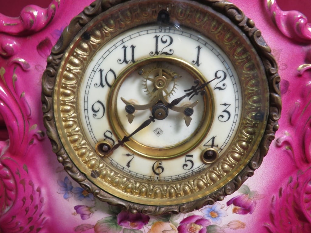 Ansonia Porcelain Mantle Clock - 3