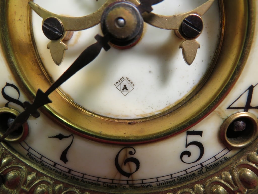 Ansonia Porcelain Mantle Clock - 4