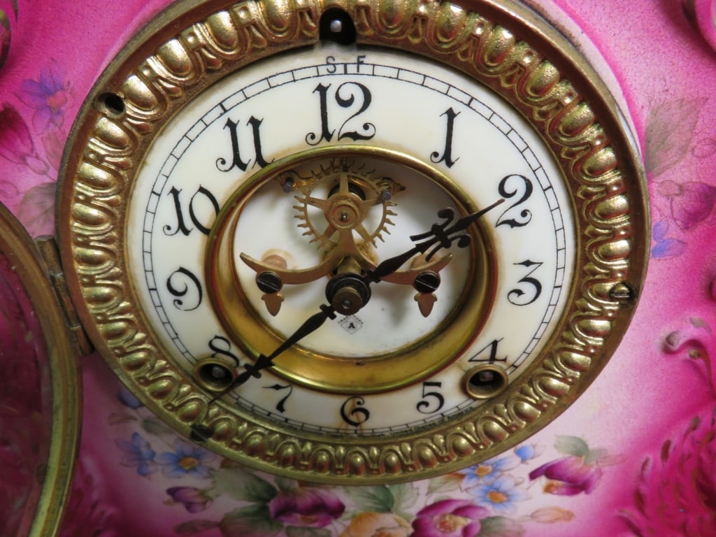 Ansonia Porcelain Mantle Clock - 5