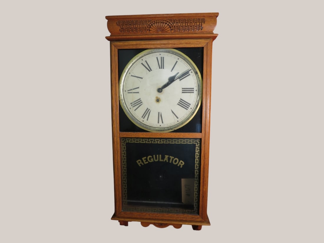 Ingraham Oak Regulator Wall Clock (1 of 6)