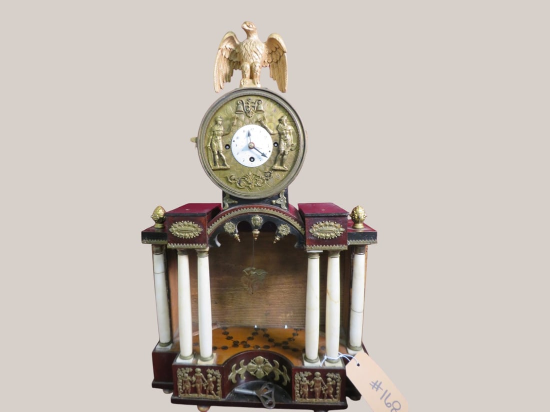 Pillar Mantle Clock w/ Gilted D?cor: Parts clock 24 x 15 x 5