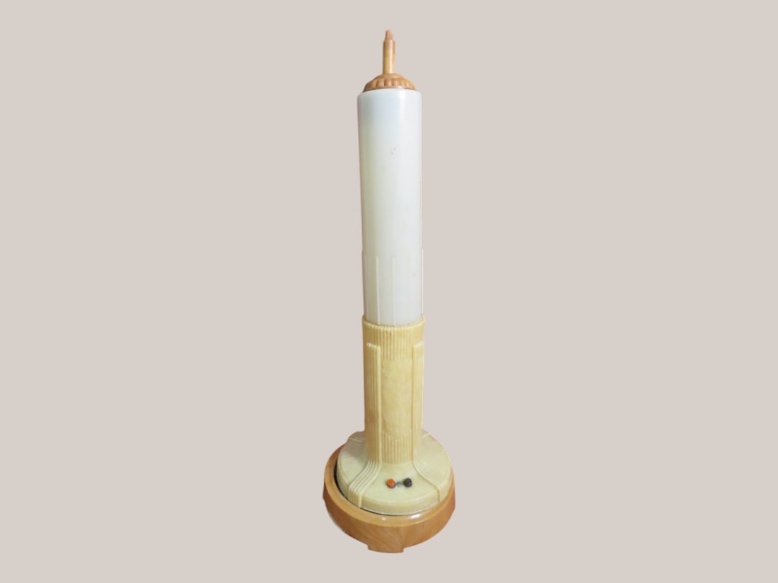 Bakelite Art deco Candle Lamp: Light works 21 x 7