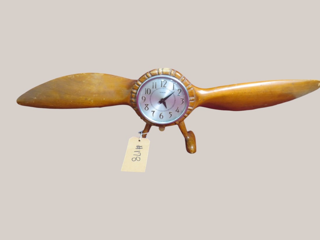 Wooden Propeller Clock: Howard Mfg Co. 10 x 36