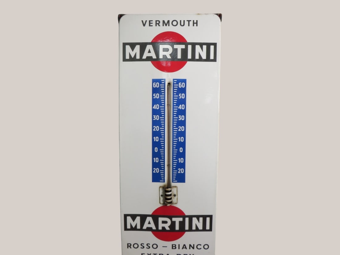 Vermouth Martini Porcelain Thermometer: Maker "Langcat" Bussum 28 x 11