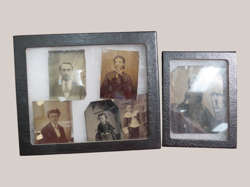 Collection of Six Tin Types: Children and Adults