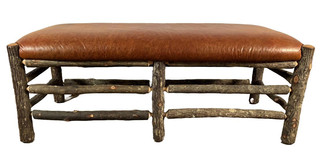 Adirondack Bench With Leather Seat (1 of 4)