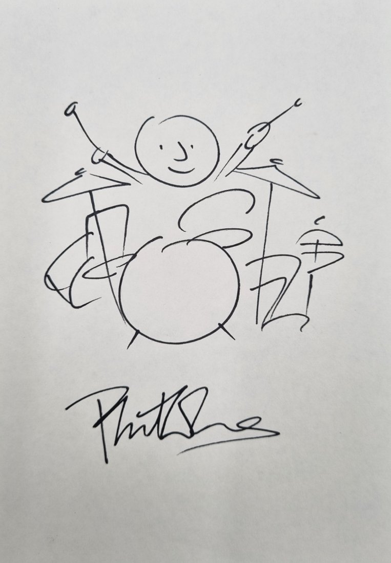 Phil Collins drawing and signature (1 of 1)