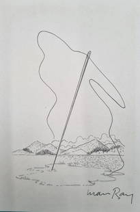 Man Ray Ink drawing Needle: Man Ray was an American visual artist who spent most of his career in Paris. He was a significant contributor to the Dada and Surrealist movements, although his ties to each were informal. He