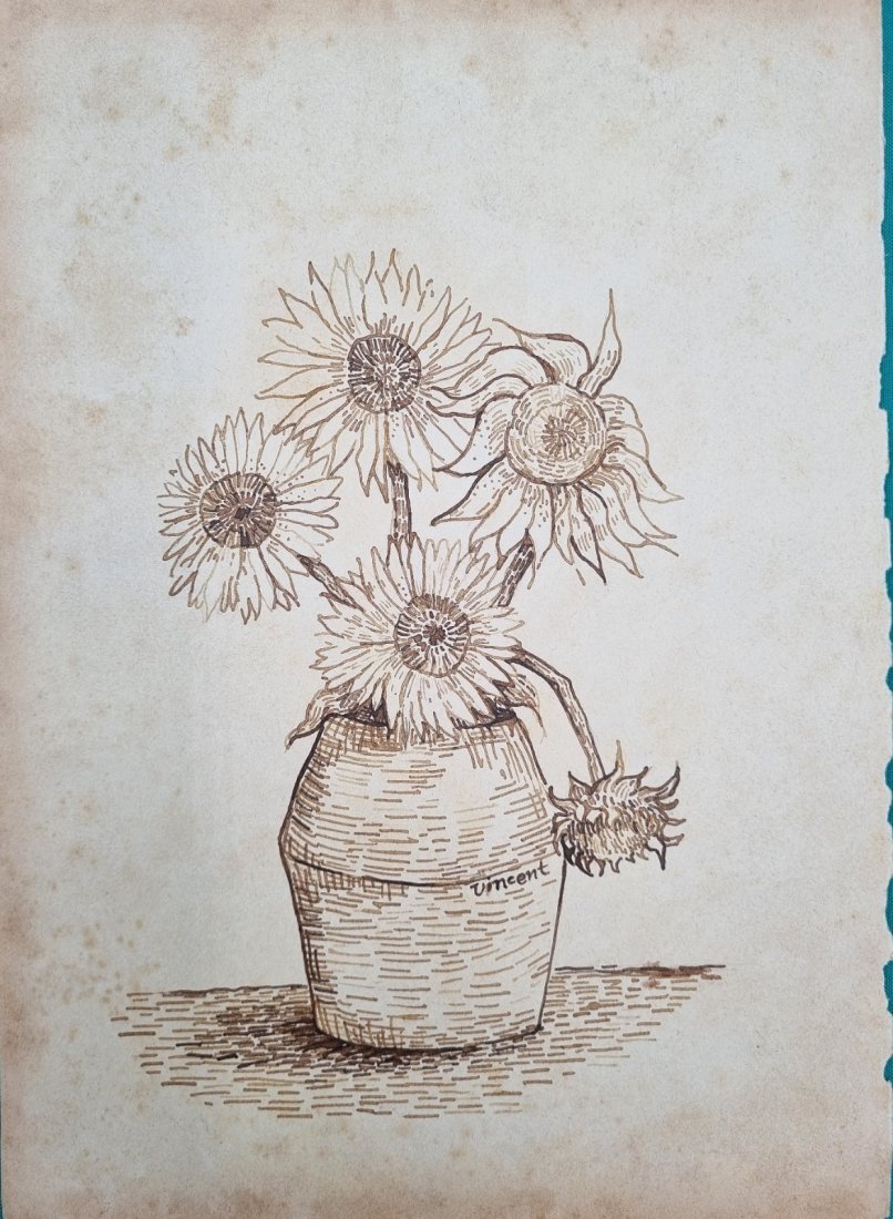 Vincent Van Gogh  Sun Flower drawing (1 of 1)