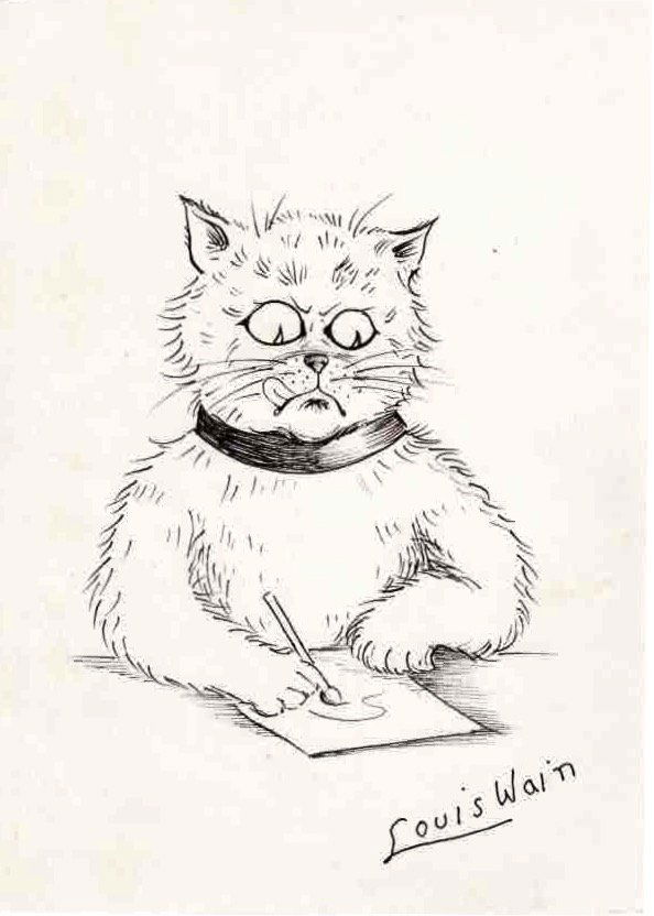 Louis Wain drawing The Artist (1 of 1)