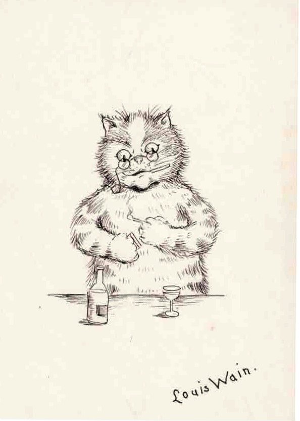 Louis Wain drawing In the Bar (1 of 1)