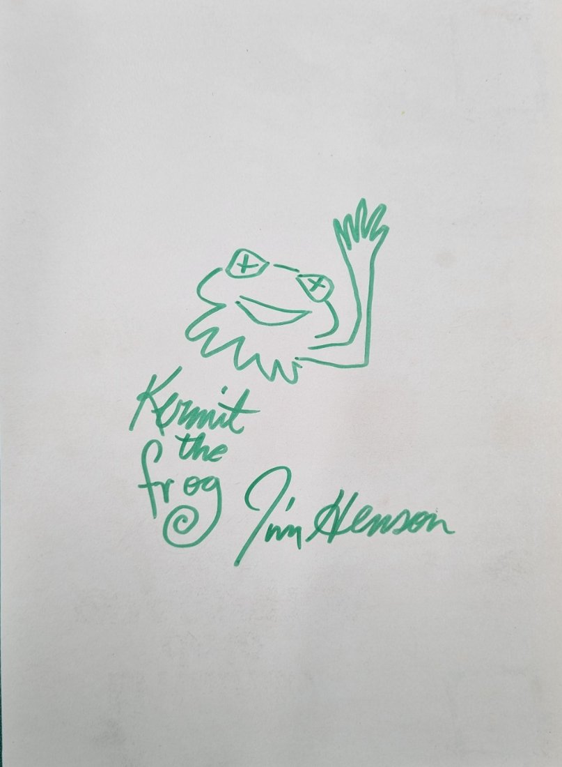 Jim Henson Muppets Kermit Sketch signed (1 of 1)