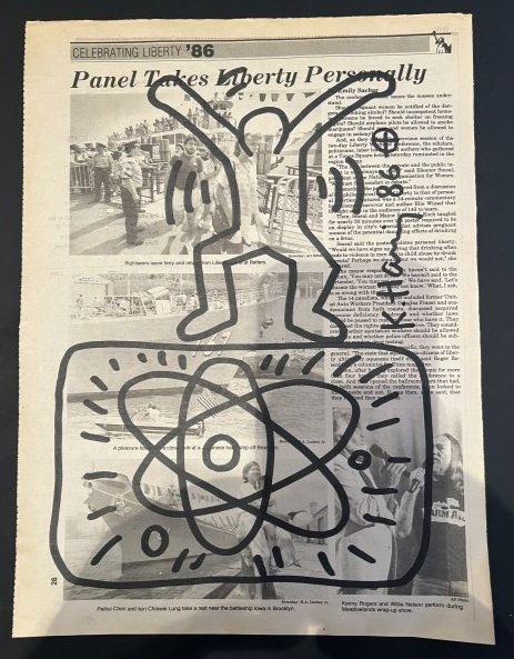 Keith Haring Newspaper drawing 1986 (1 of 2)