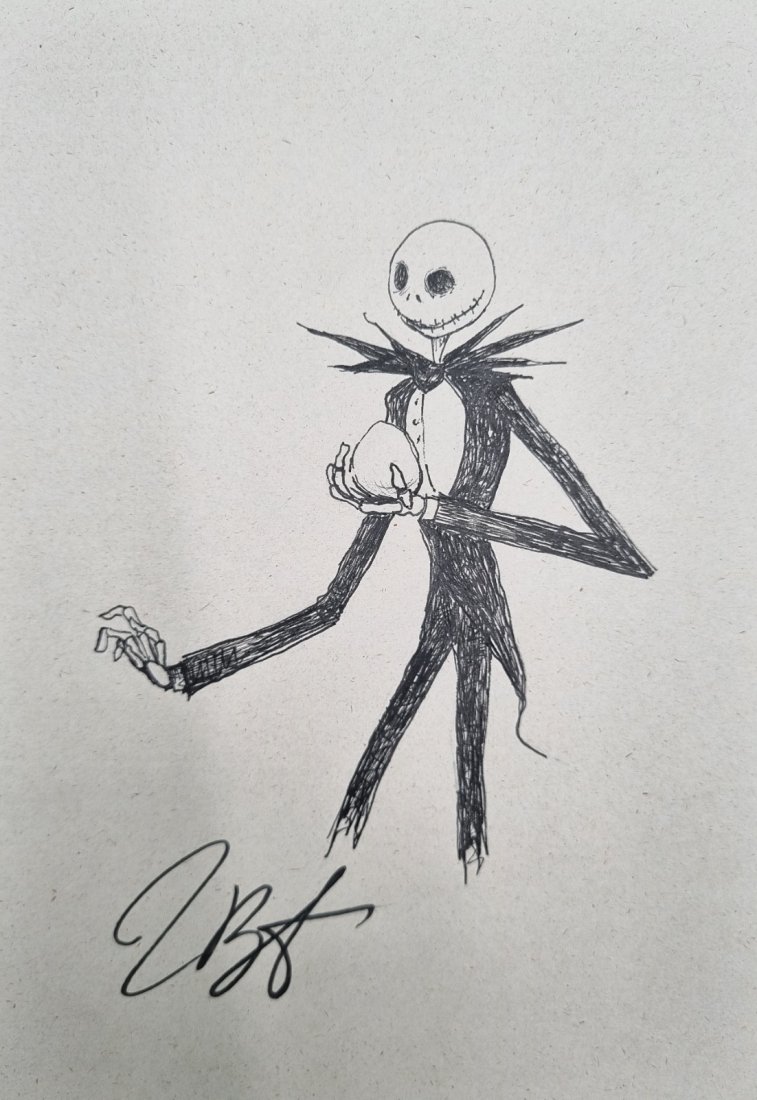 Tim Burton Jack Skellington A Nightmare Before Christmas: Timothy Walter Burton(born August 25, 1958) is an American director, producer, writer, and animator. Known for pioneering goth culture in the American film. An original drawing of jack Skellington fro