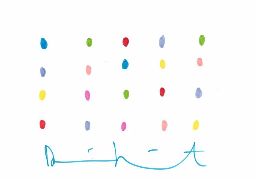 Damien Hirst original deconstruction colour drawing. (1 of 2)