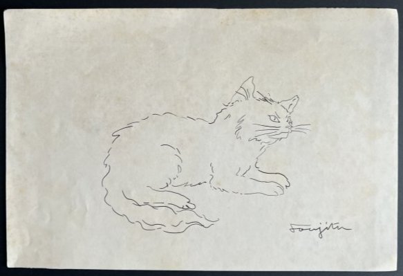 Leonard Tsuguharu Foujita Cat drawing II No Reserve (1 of 1)