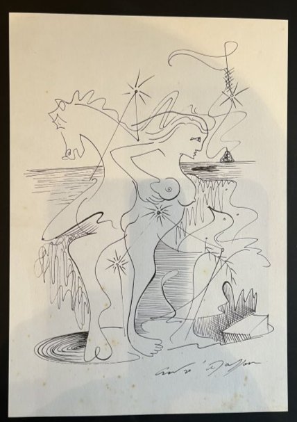 Andre Mason pen and ink drawing IV No Reserve: André-Aimé-René Masson (4 January 1896 – 28 October 1987) was a French artist. He was a noted French Surrealist painter and graphic artist. Masson studied painting in Brussels and then in Paris. 