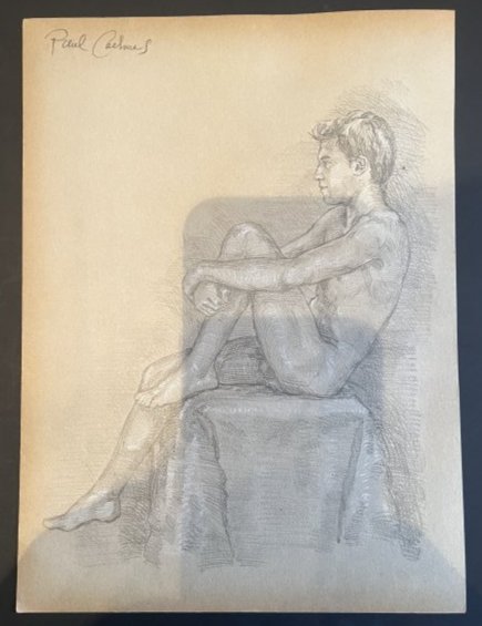 Paul Cadmus original drawing in chalk Juvenile Morbidity No Reseve: Paul Cadmus (December 17, 1904 – December 12, 1999) was an American artist widely known for his egg tempera paintings of gritty social interactions in urban settings. He also produced many highly fi