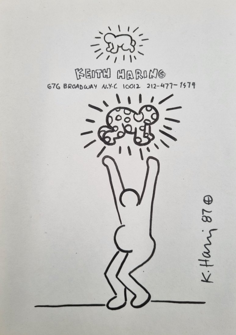 Keith Haring Letter and Drawing Mother certified 1987 No Reserve (1 of 1)